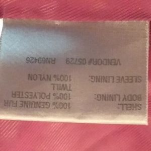 Wilson burgundy genuine fur leather coat size medi